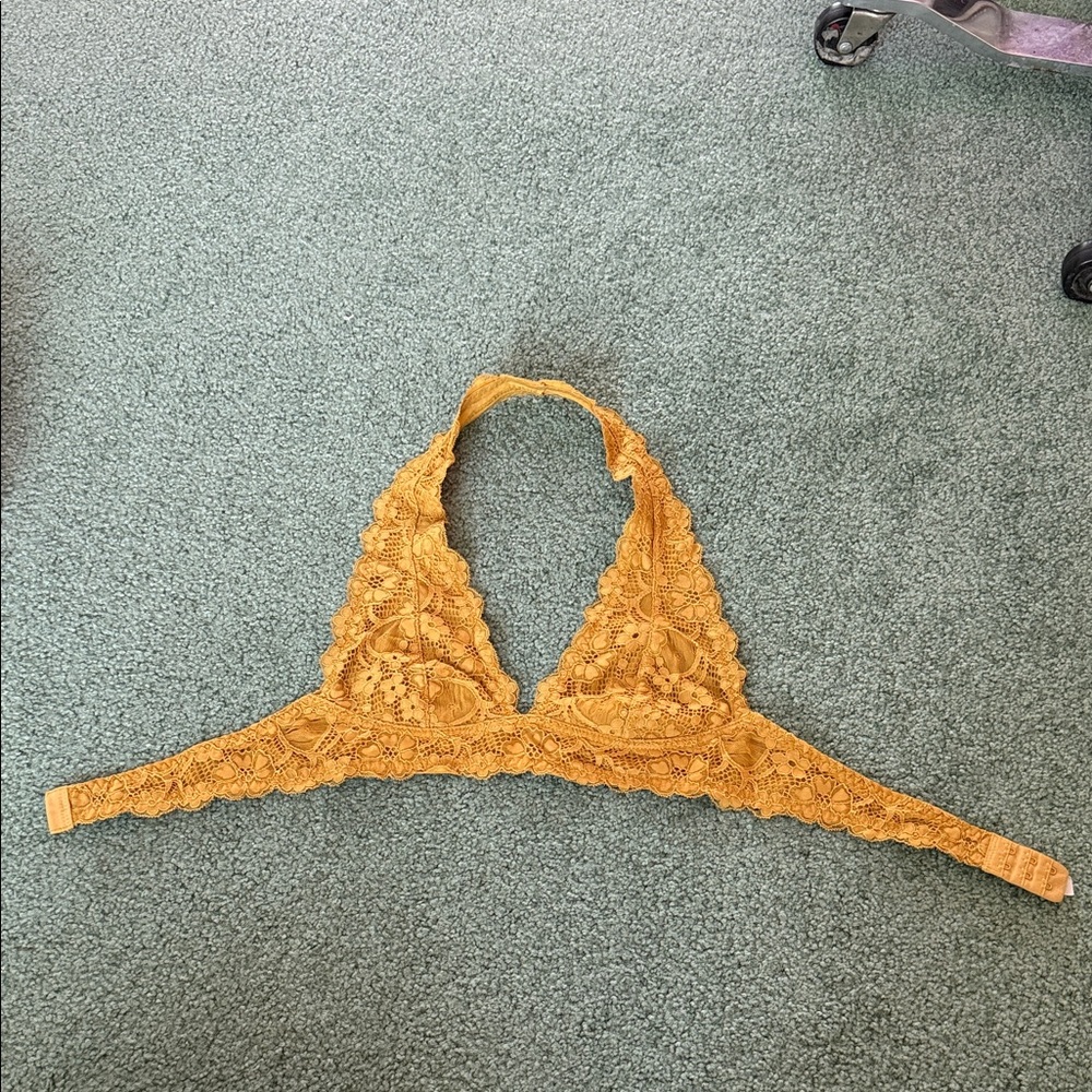 Intimately Free People Lace Halter Bralette - Gold